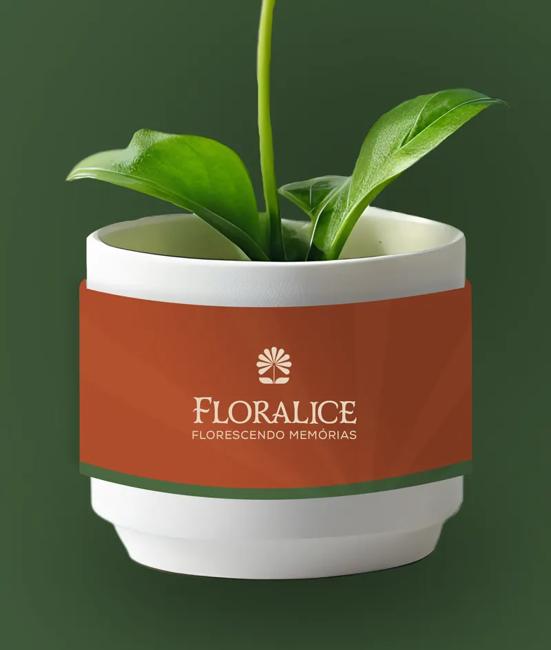 Planta em vaso Floralice sobre fundo verde